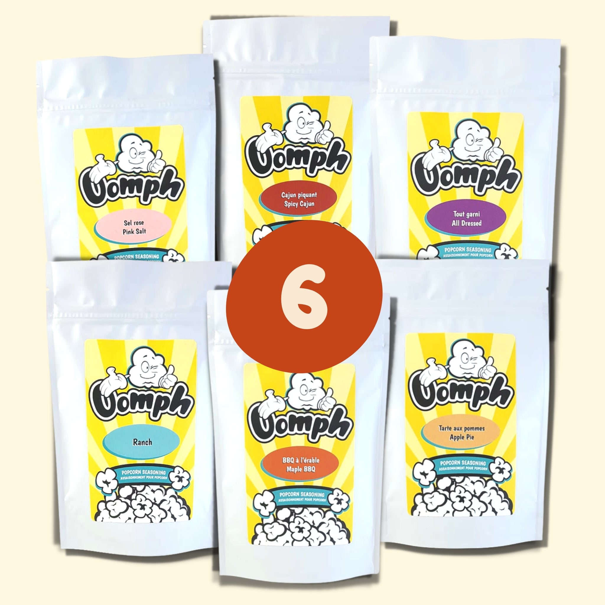6 OOMPH POPCORN SEASONINGS